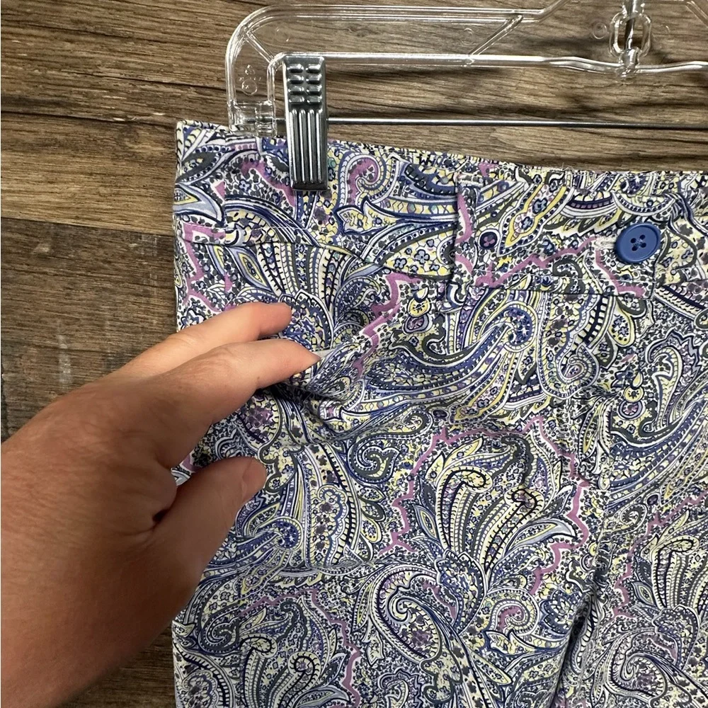 Talbots Blue and Purple Bermuda Shorts with Paisley Print - Picture 3 of 11